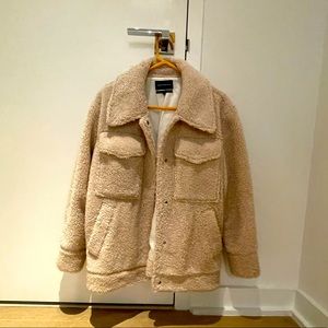 Something Navy Faux Shearling Jacket